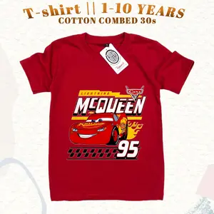 Baju Kaos Mc Queen Lightning Keren Anak Laki Laki 1-10 tahun Cotton Combed 30s DTF Fashion Distro Katun
