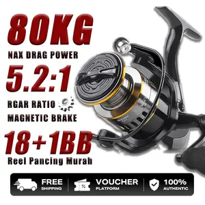 Reel Pancing HE500-7000 100kg Spinning Reel Spool Metal Aluminium Reel Pancing Murah fishing reel Fishing Reel Spool Metal