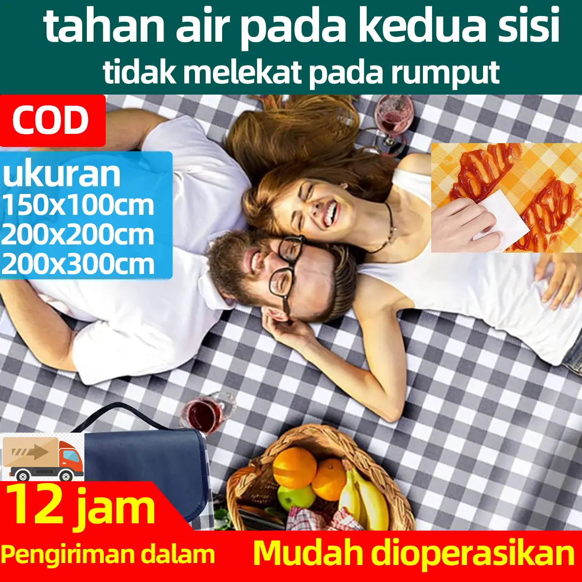 Tikar Picnic Outdoor Stok Ready Best Seller! Foldable Waterproof Camping Mat Lipat Ringan