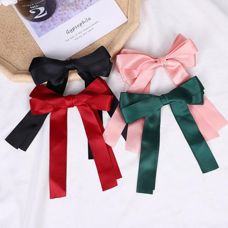 Product Introduction of SIGVARDSTORE - Jepit Rambut korea Pita Dasi Kecil Kain Satin Fashion Anak Perempuan & Wanita JPT23 Klip Clips Hairpin 6