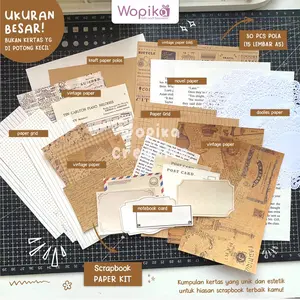 JOURNALING KIT BESAR | PAPER KIT (TERMURAH) 15 LEMBAR ATAU 30PCS BESAR A5 kertas scrapbook atau journal by Wopika creative | kado foto | ulangtahun | birthday | anniversary | ldr | bestie