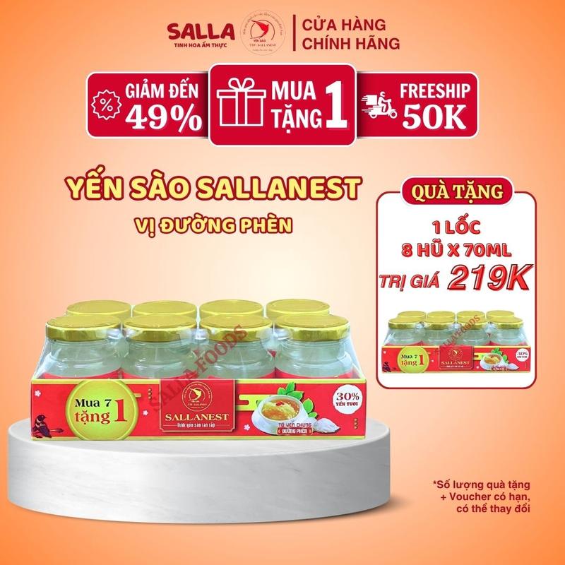16 Hũ Yến sào SALLANEST 30% Yến tươi vị ĐƯỜNG PHÈN - 2 lốc x 8 Hũ x 70ml - MUA 8 HŨ TẶNG 8 HŨ