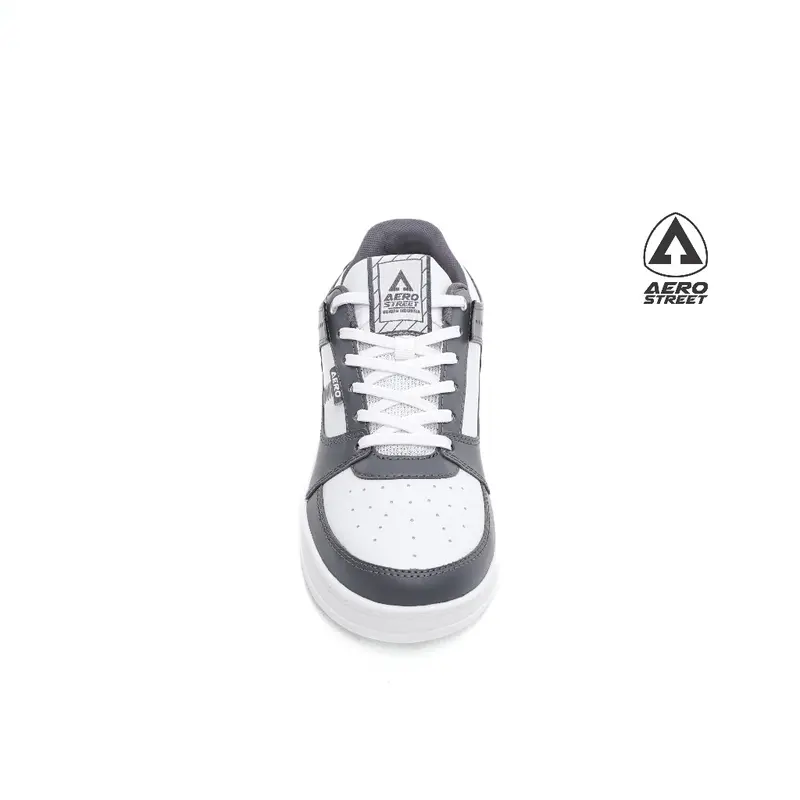Aerostreet 37-44 Hoops Low 2.0 Putih Putih Abu Tua - Sepatu Sneakers Casual 4
