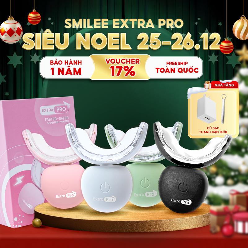 Smilee Extra Pro - Bộ kit hỗ trợ trắng răng LED kép gồm 3 bút gel - Hiệu quả đến 8 tháng - Hàng chính hãng - Tặng Củ Sạc + Thanh Cạo  Lưỡi 