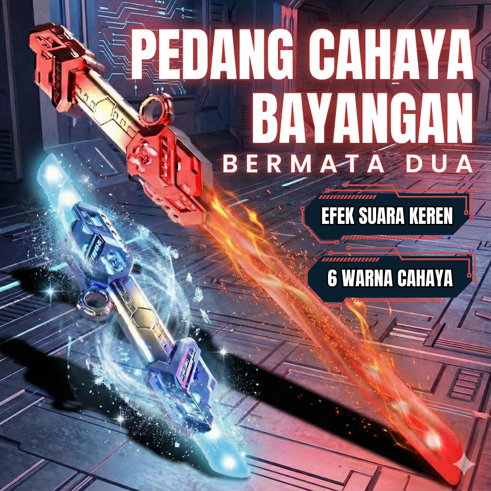 「OCTOMALL」SNI Mainan lightsaber anak, pedang laser LED 6 warna, pedang cahaya double blade, bisa diperpanjang teleskopik, dengan efek suara keren, USB charging, cocok untuk hadiah anak & cosplay