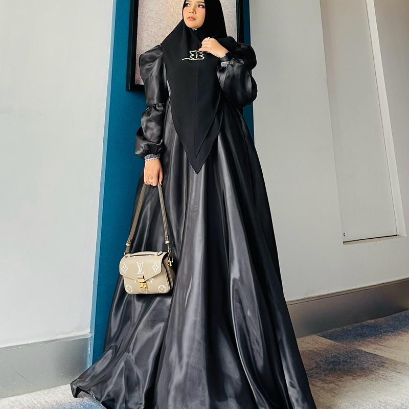 BELIFI  | Rumi Setelan Gamis Syari dengan Khimar Bahan Organza Kombinasi Cotton Madinah 7