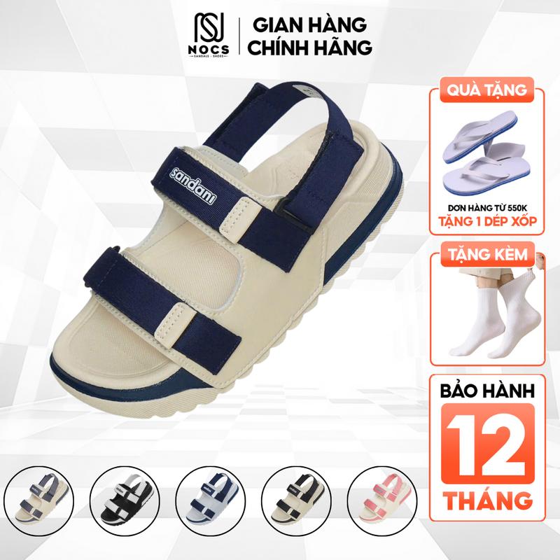  Giày Sandal Nữ SANDANI S1 NOC Dép Quai Hậu Nữ 2 Quai Ngang Kem Phối Xanh Dương Đế Phylon Nhẹ-Bền-Dễ Thương 