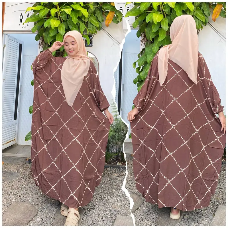 Gamis Kaftan Dayli Adiba Motif Arab Dress Kaftan Wanita Dewasa Jumbo Busui 5