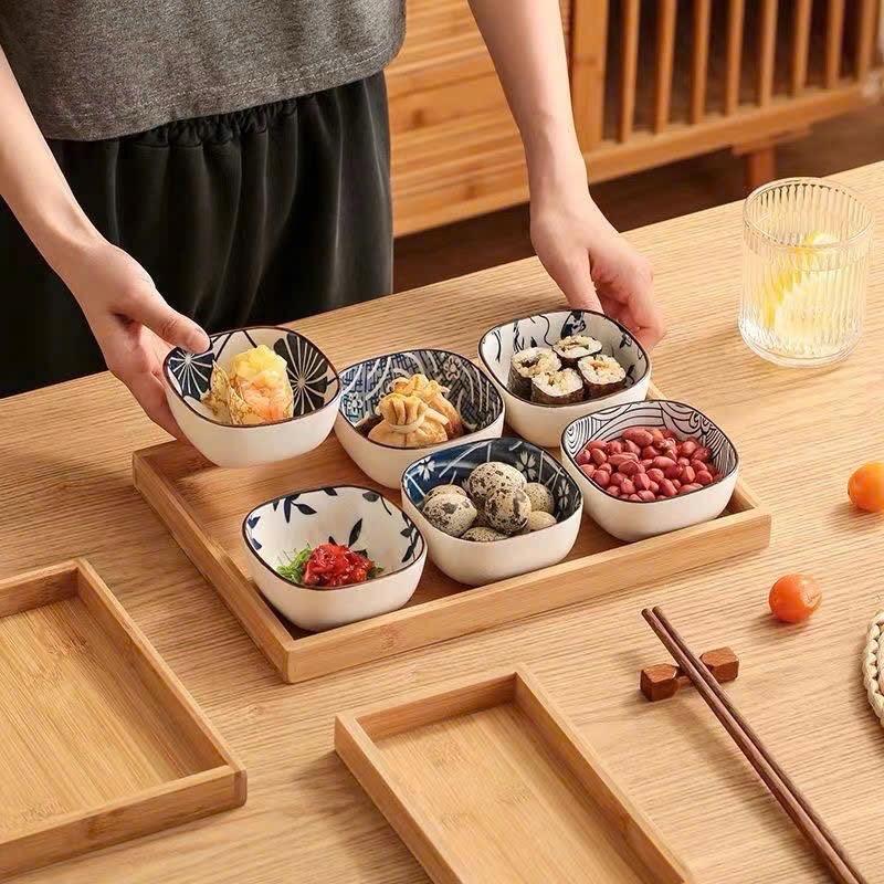 Bộ 5 Bát Chấm Hoạ Tiết Nhật Gốm Sứ Cao Cấp Kích Thước 9.1*4.1cm Chịu Nhiệt Tốt Cho Sushi Sashimi Cá Hồi Thiết Kế Đẹp Mắt Tiện Lợi mẫu bất kì