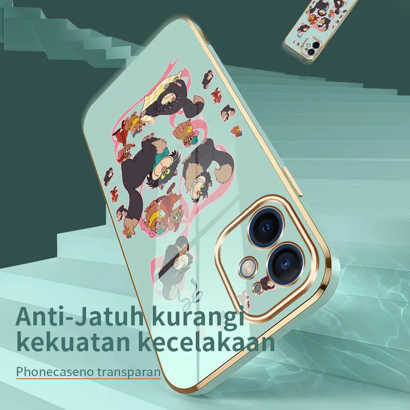 Casing Hp Untuk Samsung Galaxy A32 4G A32 5G Case Pola kucing dan tikus Cesing Silikon Softcase ponsel Kasing Mewah Plating Kesing 4