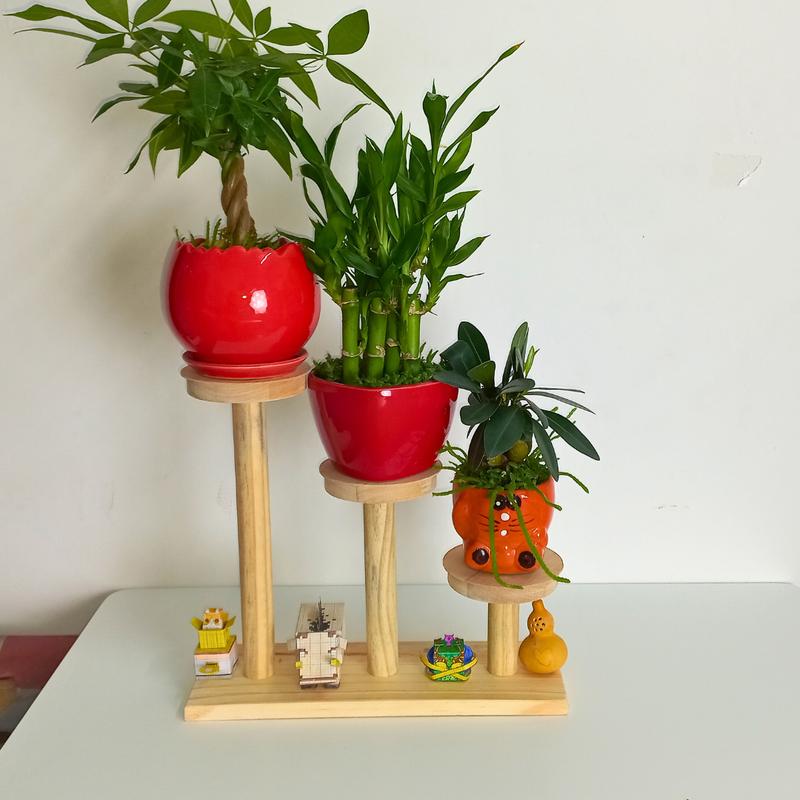 Kệ gỗ để bàn để chậu sen đá kệ gỗ để cây cảnh mini kệ để bộ chú tiểu kệ để bàn decor trang trí kệ để ly cốc Gỗ tự nhiện như gỗ Thông Gỗ cao su chứ không phải ván ép cũng không phải ván MDF