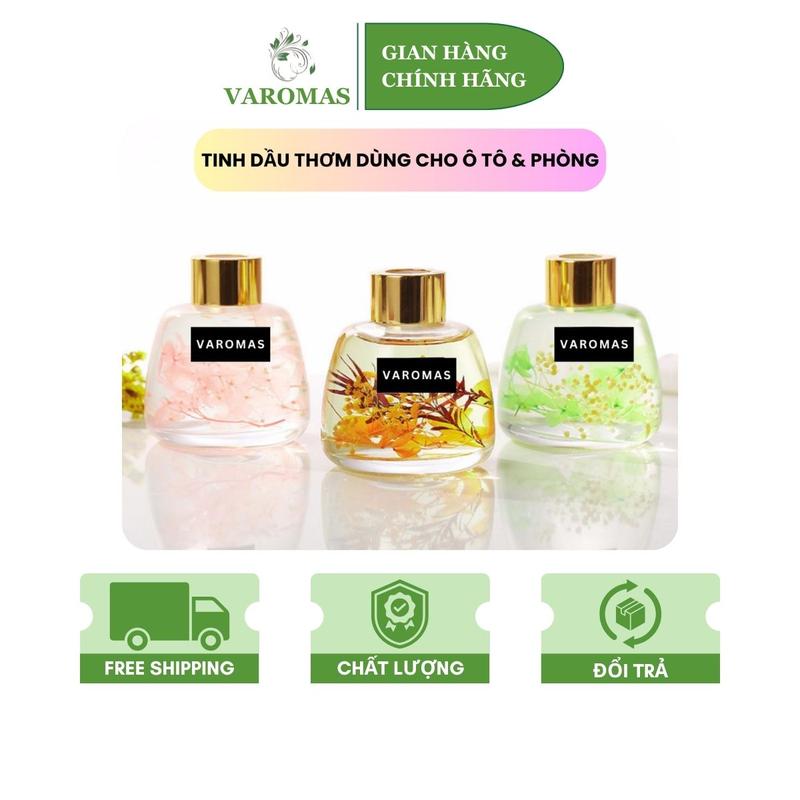  Tinh Dầu Thơm Xe Hơi & Phòng VAROMAS Kèm Miếng Dán Cố Định Trang Trí Hoa Khô Khử Mùi Hôi Ô Tô Không Gian Phòng Dung Tích 100ML KT10 KT49 
