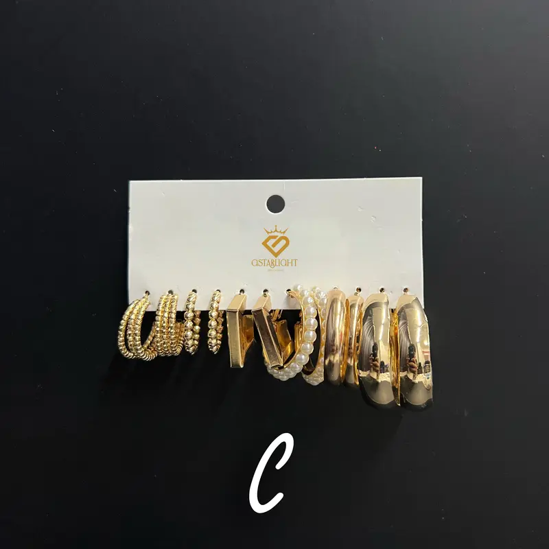 Set Anting Hijab special ramadhan lebaran  Exclusive Earrings Set Anting Tusuk Gold Unik untuk Hijab dan Non Hijab AAS0002 3
