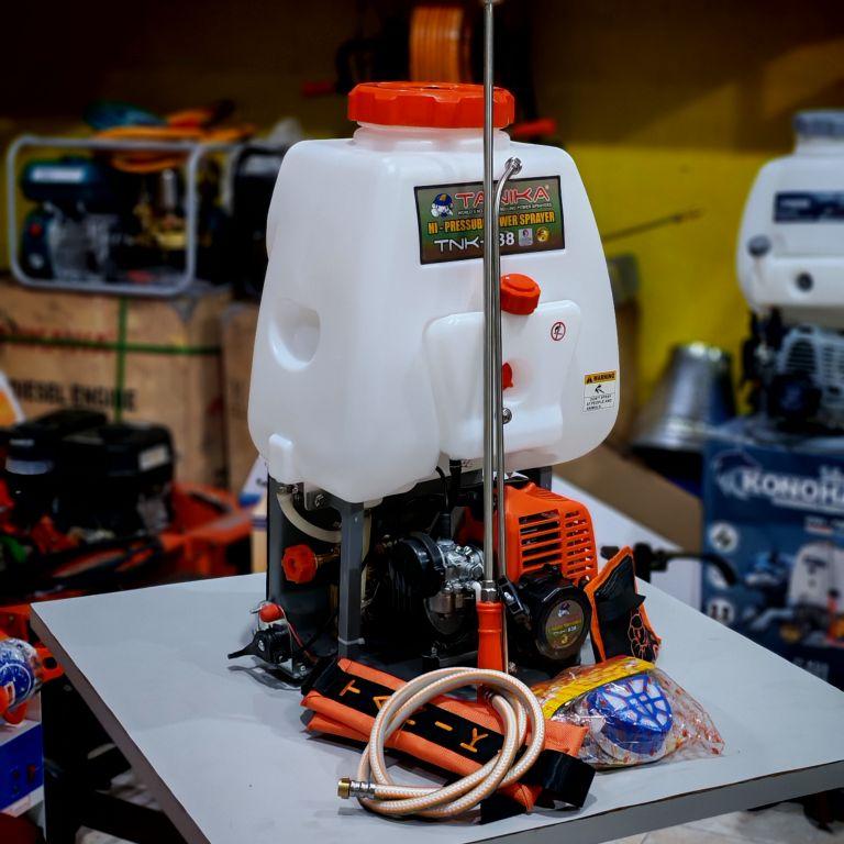 TANIKA TNK-838 KAPASITAS 20 LITER Knapsack Power Sprayer 2 Tak 26 cc 0.75 kW Tekanan 10-30 Bar Sistem EZstart Stainless Steel - Nozzle