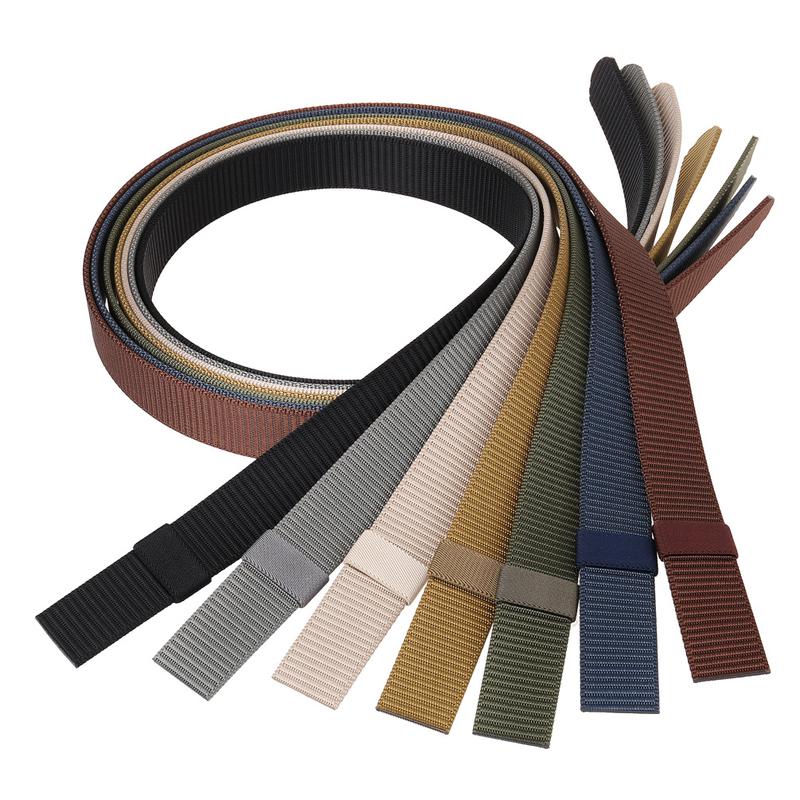 Product Introduction of Automatic buckle belt men&#39;s canvas belt young and middle-aged casual business belt buckle-free outdoor military training extended belt 2