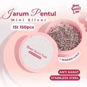 Jarum Pentul Stainless Steel Anti Karat | Jarum Pentul 2.2cm Elegan & Praktis dengan Toples Cantik - FandyManny