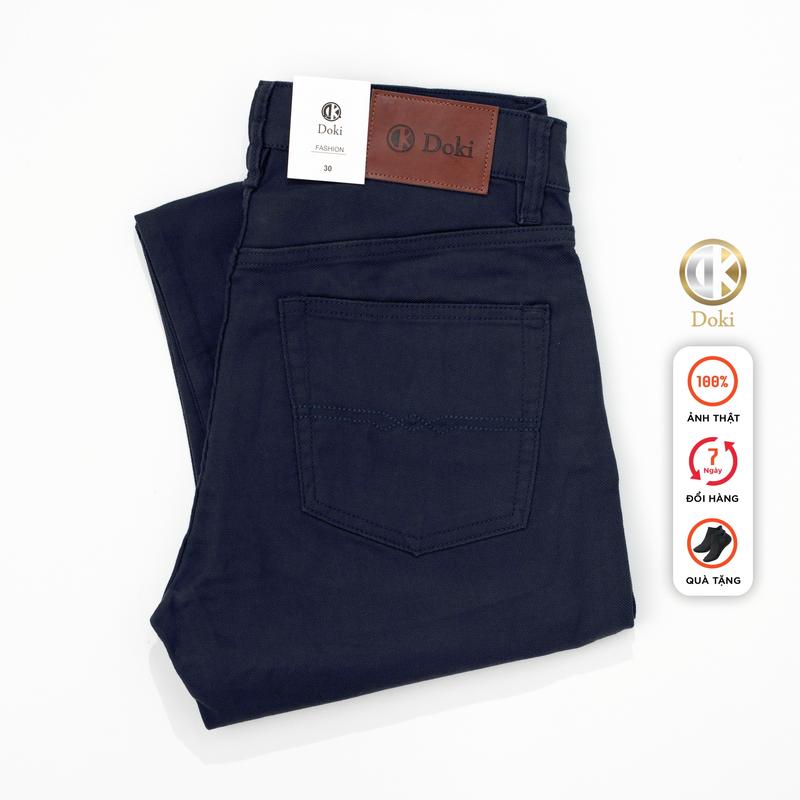 Quần Kaki Jean Màu Xanh than DKA-06, Quần Kaki Nam dáng ôm đứng, Quần Jean Nam Kaki Chất vải co giãn thoáng mát - DOKI