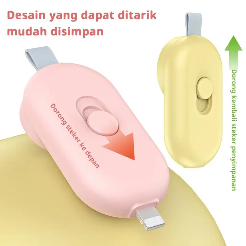 Powerbank Mini Type-C dan IPhone 2500mAh Darurat Saku Portabel 5