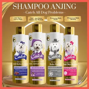 Catch - Shampoo Anjing Anti Kutu , Pelebat Anti Rontok , Solusi 3-in-1, Bulu Putih