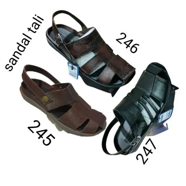 PREMIUM (READY) terjamin Sepatu selop pria putih kulit asli/sendal sepatu casual sol karet kuat dan yaman (BISA COD ) murah terlaris 4