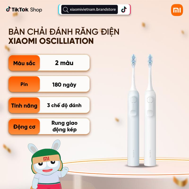 Bàn chải đánh răng điện Xiaomi Oscilliation Xanh/Trắng BHR9809GL/ BHR9814GL - Nhắc nhở thông minh - 3 chế độ hoạt động