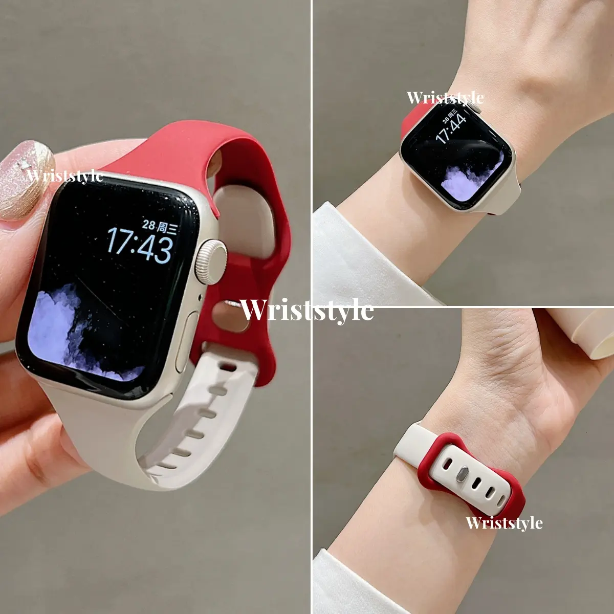 Dây đeo đồng Đồng Hồ silicon lỏng, 2 trong 1, Màu sắc, Dành cho Apple Watch S9 / 8 / 7 / 6 / 5 / 4 / 3 / 2 / 1 / SE2 / ULTRA, Dành cho phụ nữ, Dây đeo thay thế, Thích hợp cho cổ tay nhỏ, Dây đeo đồng Đồng Hồ iWatch 49MM / 45 / 44 / 42 / 41 / 40 / 38