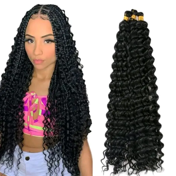 Hair Extension Water Wave Rambut Sambung Keriting Rambut Sulam Rambut Anyam Rambut Sambung Curly Hair Extension Waterwave Various Hair Accessories Black 0