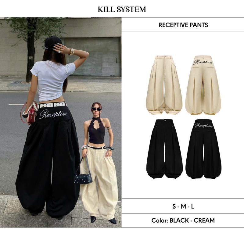  Quần kaki dài ống rộng dáng cong RECEPTIVE - KILLSYSTEM 