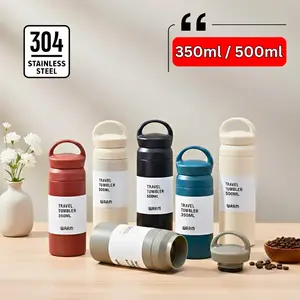 Tumbler Stainless Steel 350ML - 500ML / Botol Tumblr Gagang Tahan Panas Dingin / Travel Tumbler / Botol Tumbler Polos