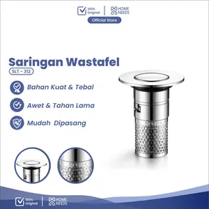 Saringan Wastafel Bak Penutup Cuci Piring Filter Pembuangan Wastafel Bounce Stopper Stainless SLT- 312 Hitam Kitchenware