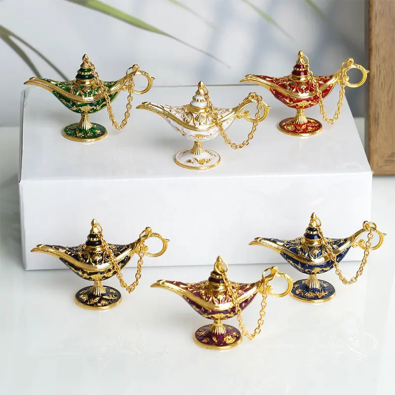 Đèn Thần Tài Ma Thuật Aladdin Sáng Tạo, Lư Hương, Đèn Ước Nguyện Kim Loại, Quà Tặng Trẻ Em, Đồ Thủ Công Trang Trí Nhà Cổ Điển Châu Âu 0