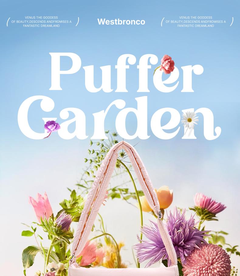 WESTBRONCO [PUFFER LOVA BAG] Shoulder bag, multiple pockets, waterproof, crossbody bag, adjustable shoulder strap, suitable for commuting or going to school.