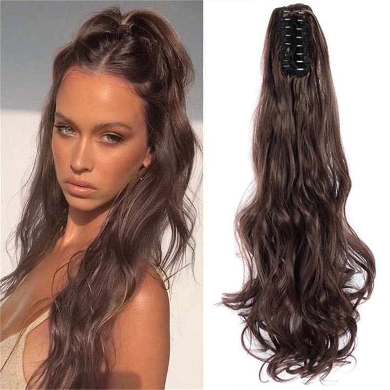 Product Introduction of Tóc Giả Dạng Kẹp Vô Hình Xoăn, Tóc Nữ Tự Nhiên, Tóc Nối Đuôi Ngựa Gợn Sóng Tổng Hợp 1