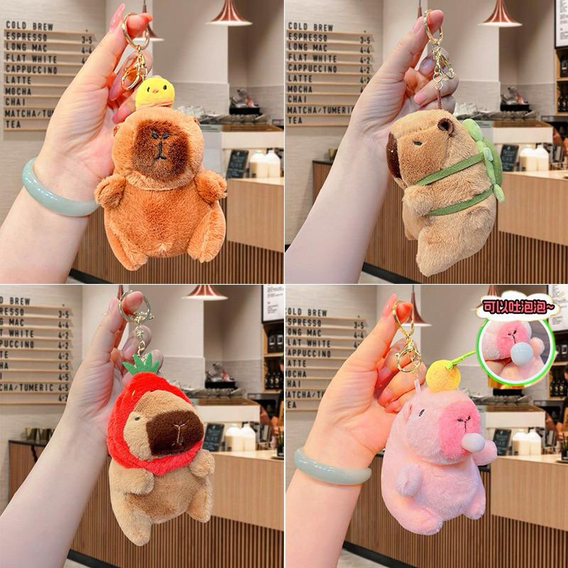 Gantungan Kunci Capybara, Boneka Capybara ekor berputar, Gantungan Tas Bagcharm Capybara Keychain Bagcharm ekor berputar 2