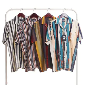 Grandisk - Kemeja Santai Pria Motif Rainbow Material Rayon Viscose