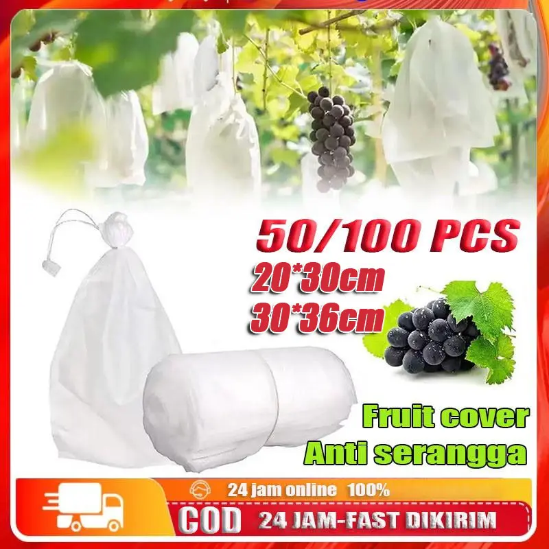 【Ready stok,COD】50/100PCS  Fruit Cover 30*20CM/Pembungkus Buah/ Fruit Cover Anti Serangga/Buah Anggur/Strawberry Dll/Pembungkus/Fruit Cover Khusus Buah Klengkeng, Nangka, Pisang, Brongsong Buah Size Jumbo