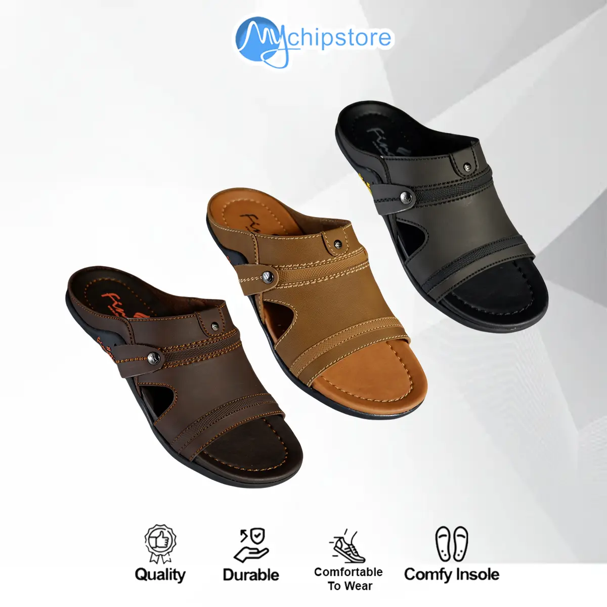 Sandal Slide Kulit Pria Dewasa FINOTTI BPZ 16 Original Sendal