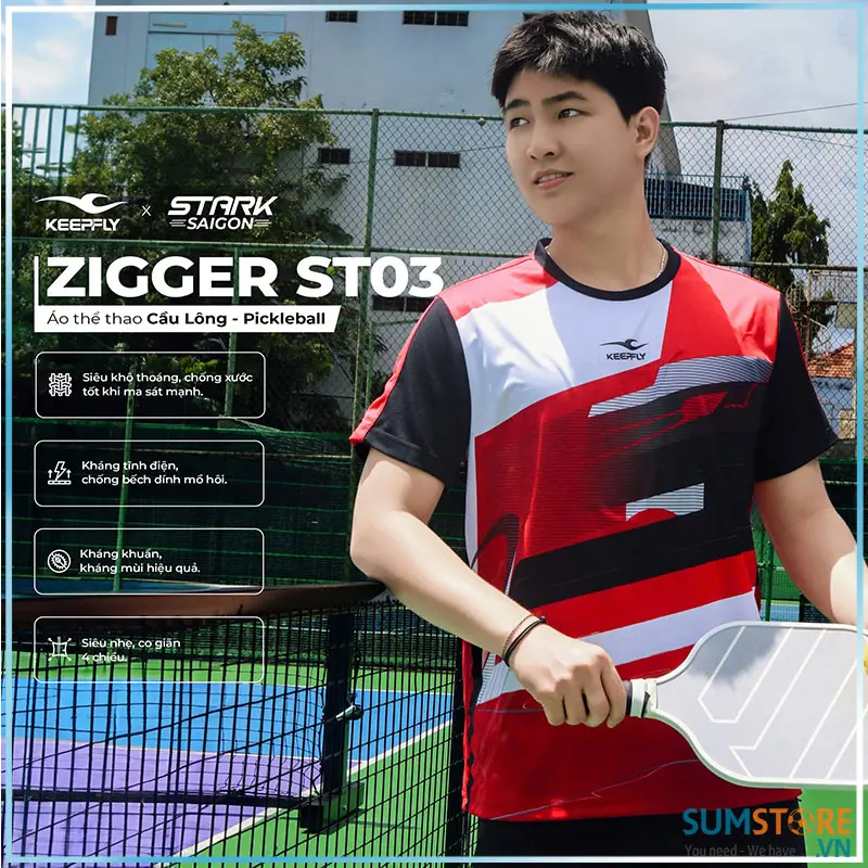 Áo Thể Thao Pickleball Zigger ST03 Nhiều Màu - Kháng Tĩnh Điện, Kháng Khuẩn và Kháng Mùi
