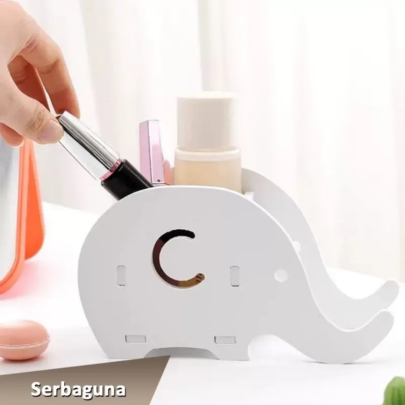 DHWE Rak Pensil Multifungsi Bentuk Hewan Gajah Desk Organizer & Phone Holder 5
