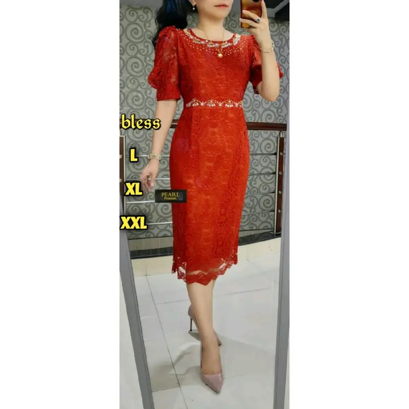 Dres Brokat terbaru  Payet  Lapis puring 3