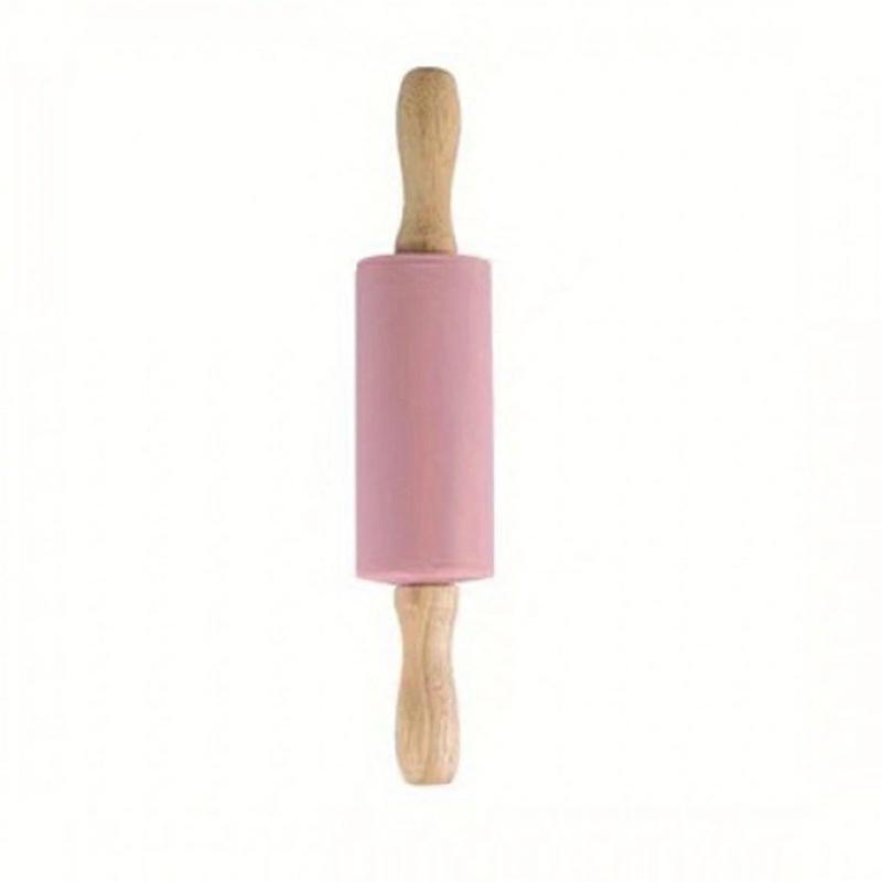 Small Rolling Pin For Kids - Wooden Handle Non-Stick Silicone Child Rolling Pin, Perfect For Baking, Fondant & Play Kitchen (Blue & Red)