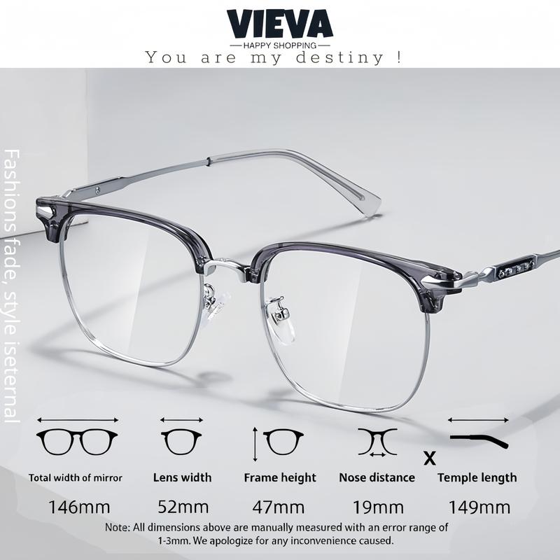 VIEVA Gọng kính nam trong suốt, kính mắt nam cận thời trang chống ánh sáng xanh tia UV tròng 0 độ cao cấp Hàn Quốc C6037