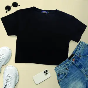 KAOS CROP TOP CEWE BAHAN SPANDEX MYSA Kualitas Terbaik Tidak Ada Reject Toleransi Ukuran 2-3cm Cocok untuk Styling Harian