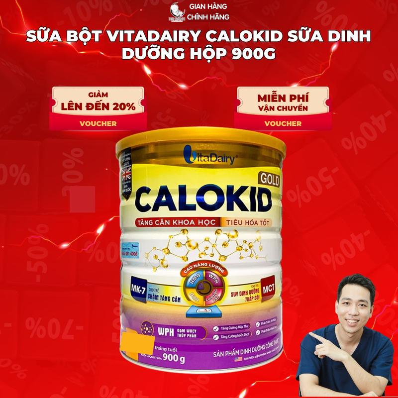 [Live Daily] Sữa Bột Vitadairy Calokid Sữa Dinh Dưỡng Hộp 900g