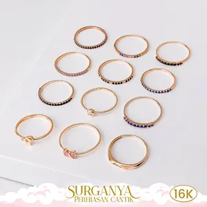 Cincin Emas KR Kadar 16K Variasi Model Solitaire Ring Plintir Macan Gold