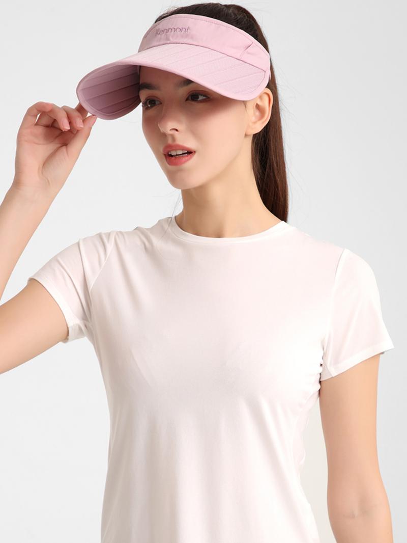 Product Introduction of Fashion Summer Barbie Powder Solid Color Women's Sun Hat, Foldable Storage Empty Top Visor Hat, Breathable Quick Drying Fabric, Outdoor Yoga, Cycling, Running Hats 7
