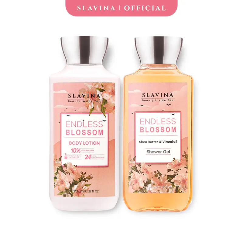 SLAVINA Endless Blossom Paket Body Lotion & Shower Gel - Sabun Mandi Cair Nagita Slavina Wangi Tahan Lama Melembabkan Memutihkan Kulit 5