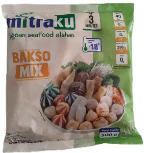 Mitraku Bakso Ikan mix Bakso Ikan Campuran Jagoan Seafood Olahan 500gr Frozen Makanan ( khusus Jawa Timur)