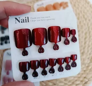 kuku kaki isi 24 pcs shimmer cat eye warna cantik + lem