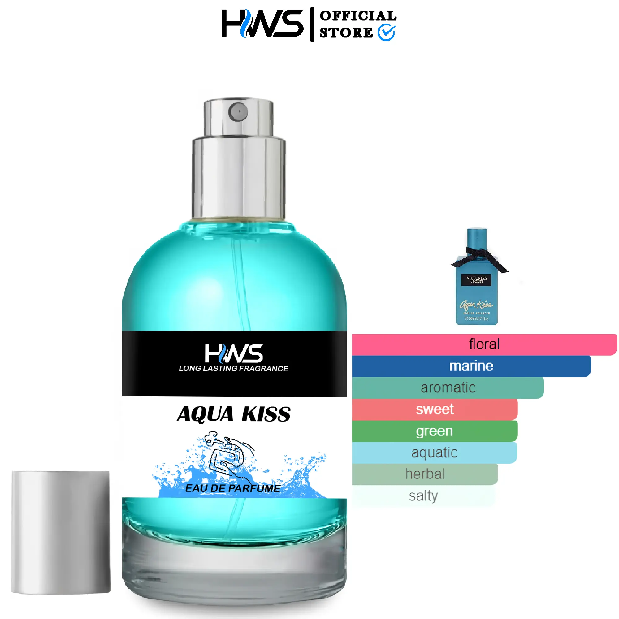 Parfum AQUA KISS By HWS Eau De Parfum 50mL Parfum Original Parfume Unisex Minyak Wangi Tahan Lama